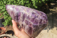 Polished Smokey Chevron Amethyst Standing Free Form x 1 From Madagascar