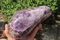 Polished Smokey Chevron Amethyst Standing Free Form x 1 From Madagascar