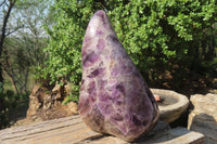 Polished Smokey Chevron Amethyst Standing Free Form x 1 From Madagascar