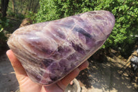 Polished Smokey Chevron Amethyst Standing Free Form x 1 From Madagascar