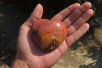 Polished Polychrome Jasper Hearts x 6 From Madagascar