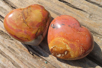 Polished Polychrome Jasper Hearts x 6 From Madagascar