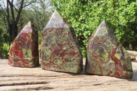 Polished Dragons Blood Stone Points x 3 From Tshipise, South Africa