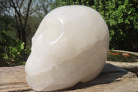 Polished White Quartz Skull Carving x 1 From Madagascar