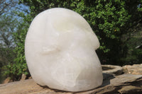 Polished White Quartz Skull Carving x 1 From Madagascar