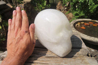 Polished White Quartz Skull Carving x 1 From Madagascar