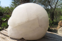 Polished White Quartz Skull Carving x 1 From Madagascar