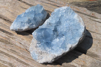 Natural Celestite Geode Specimens x 2 From Sakoany, Madagascar