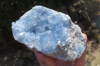 Natural Celestite Geode Specimens x 2 From Sakoany, Madagascar