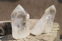 Polished Clear Quartz Crystals x 12 From Madagascar