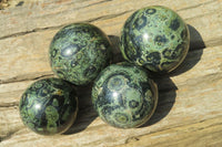 Polished Stromatolite Jasper Spheres x 4 From Katsepy, Madagascar