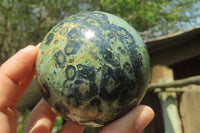 Polished Stromatolite Jasper Spheres x 4 From Katsepy, Madagascar