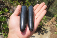 Polished Black Basalt Massage Wands x 12 From Madagascar