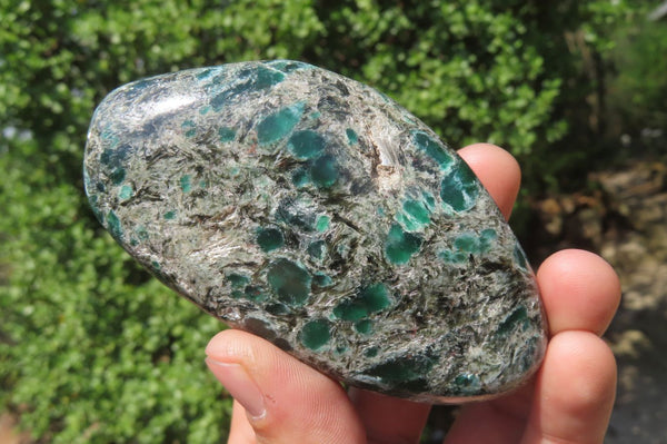 Polished Emerald Chamesite In Matrix Free Forms x 6 From Mutoko, Zimbabwe