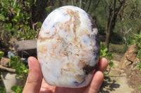 Polished Dendritic Opal Standing Free Forms x 3 From Moralambo, Madagascar