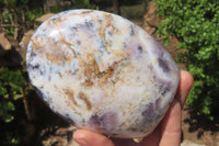 Polished Dendritic Opal Standing Free Forms x 3 From Moralambo, Madagascar