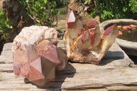 Natural Red Hematoid Quartz Specimens x 2 From Karoi, Zimbabwe