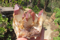 Natural Red Hematoid Quartz Specimens x 2 From Karoi, Zimbabwe