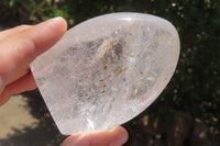 Polished Clear Quartz Standing Free Forms x 3 From Madagascar