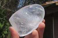 Polished Clear Quartz Standing Free Forms x 3 From Madagascar