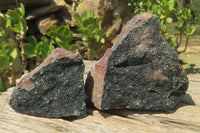 Natural Libethenite Crystals On Dolomite Matrix Specimens x 2 From Shituru, Congo