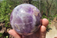 Polished Chevron Amethyst Spheres x 2 From Madagascar