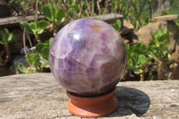 Polished Chevron Amethyst Spheres x 2 From Madagascar