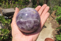 Polished Chevron Amethyst Spheres x 2 From Madagascar