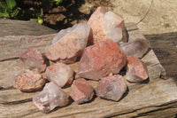 Natural Red Hematoid Quartz Crystals x 12 From Madagascar