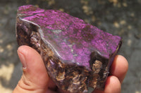 Polished On One Side Metallic Purpurite Specimens x 4 From Namibia