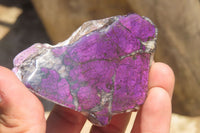 Polished On One Side Metallic Purpurite Specimens x 4 From Namibia