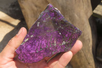 Polished On One Side Metallic Purpurite Specimens x 4 From Namibia