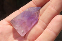 Polished Smokey Amethyst Window Quartz Crystals x 24 From Ankazobe, Madagascar