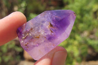 Polished Smokey Amethyst Window Quartz Crystals x 24 From Ankazobe, Madagascar