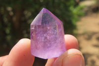 Polished Smokey Amethyst Window Quartz Crystals x 24 From Ankazobe, Madagascar