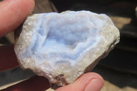 Natural Blue Lace Agate Geode Specimens x 14 From Nsanje, Malawi