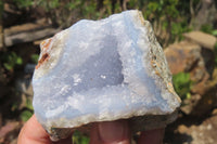 Natural Blue Lace Agate Geode Specimens x 14 From Nsanje, Malawi