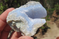 Natural Blue Lace Agate Geode Specimens x 14 From Nsanje, Malawi