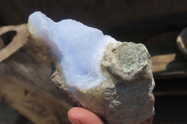 Natural Blue Lace Agate Geode Specimens x 14 From Nsanje, Malawi