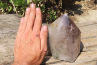 Polished Smokey Amethyst Window Quartz Crystal x 1 From Akansobe, Madagascar