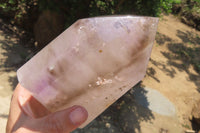 Polished Smokey Amethyst Window Quartz Crystal x 1 From Akansobe, Madagascar