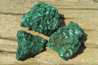 Natural Silky Malachite Specimens x 6 From Kasompe, Congo