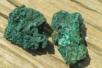 Natural Silky Malachite Specimens x 6 From Kasompe, Congo