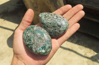 Polished Emerald Chamesite In Matrix Free Forms x 6 From Mutoko, Zimbabwe