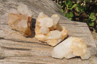 Natural Mixed Quartz Clusters x 3 From Madagascar