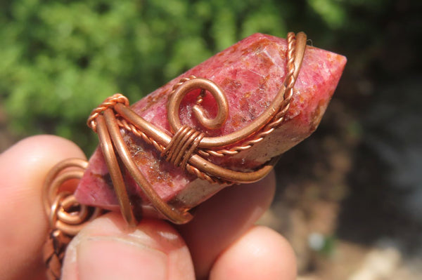 Hand Made Mixed Copper Wire Wrapped Stone Pendants x 6 From South Africa