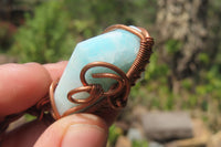 Hand Made Mixed Copper Wire Wrapped Stone Pendants x 6 From South Africa