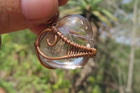 Hand Made Mixed Copper Wire Wrapped Stone Pendants x 6 From South Africa