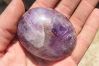 Polished Chevron Amethyst Palm Stones x 35 From Madagascar