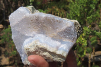 Natural Blue Lace Agate Geode Specimens x 4 From Nsanje, Malawi